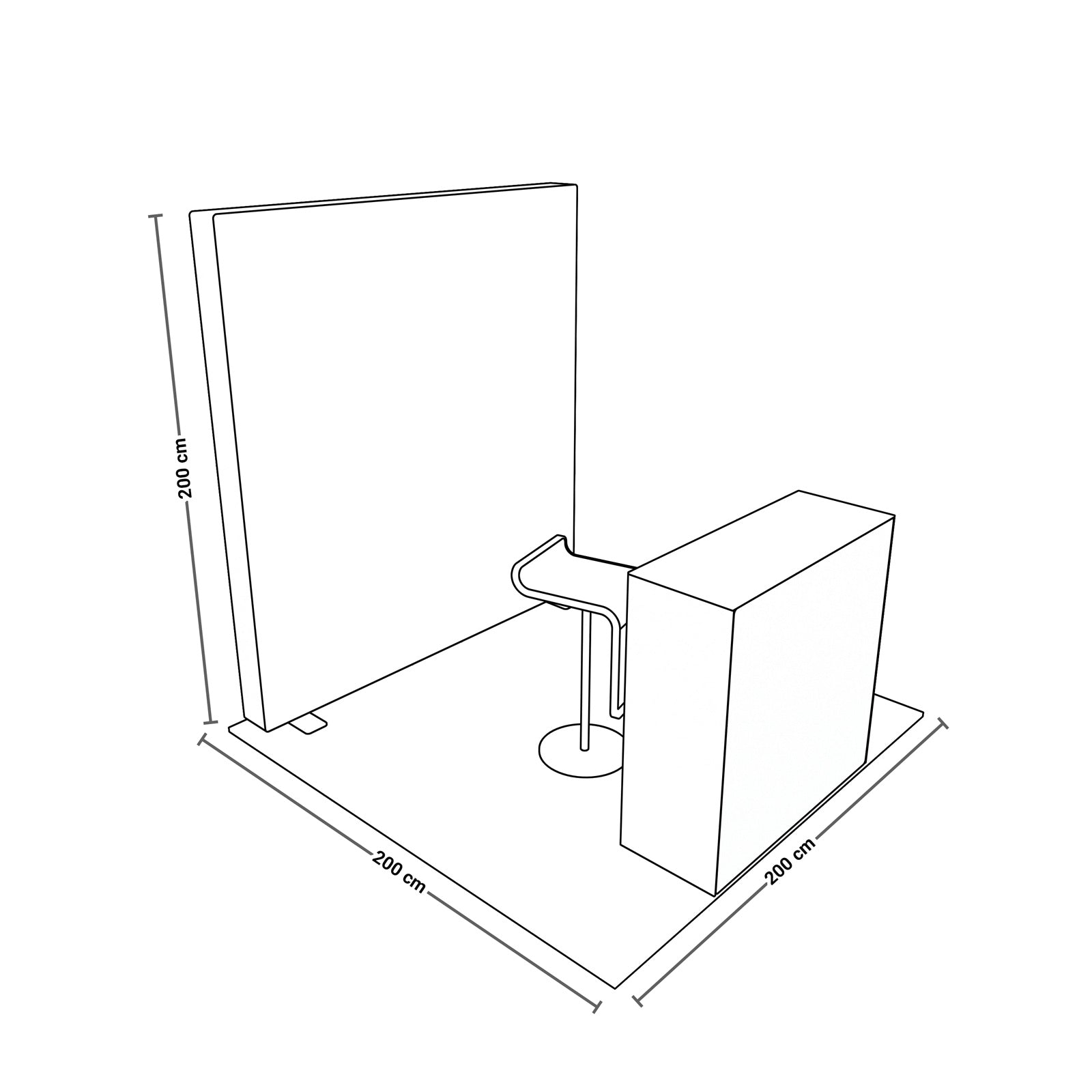 PIXLIP Messestand Set S – modularer LED-Messestand mit 4 m² Fläche, individuell bedruckbar und werkzeuglos aufbaubar