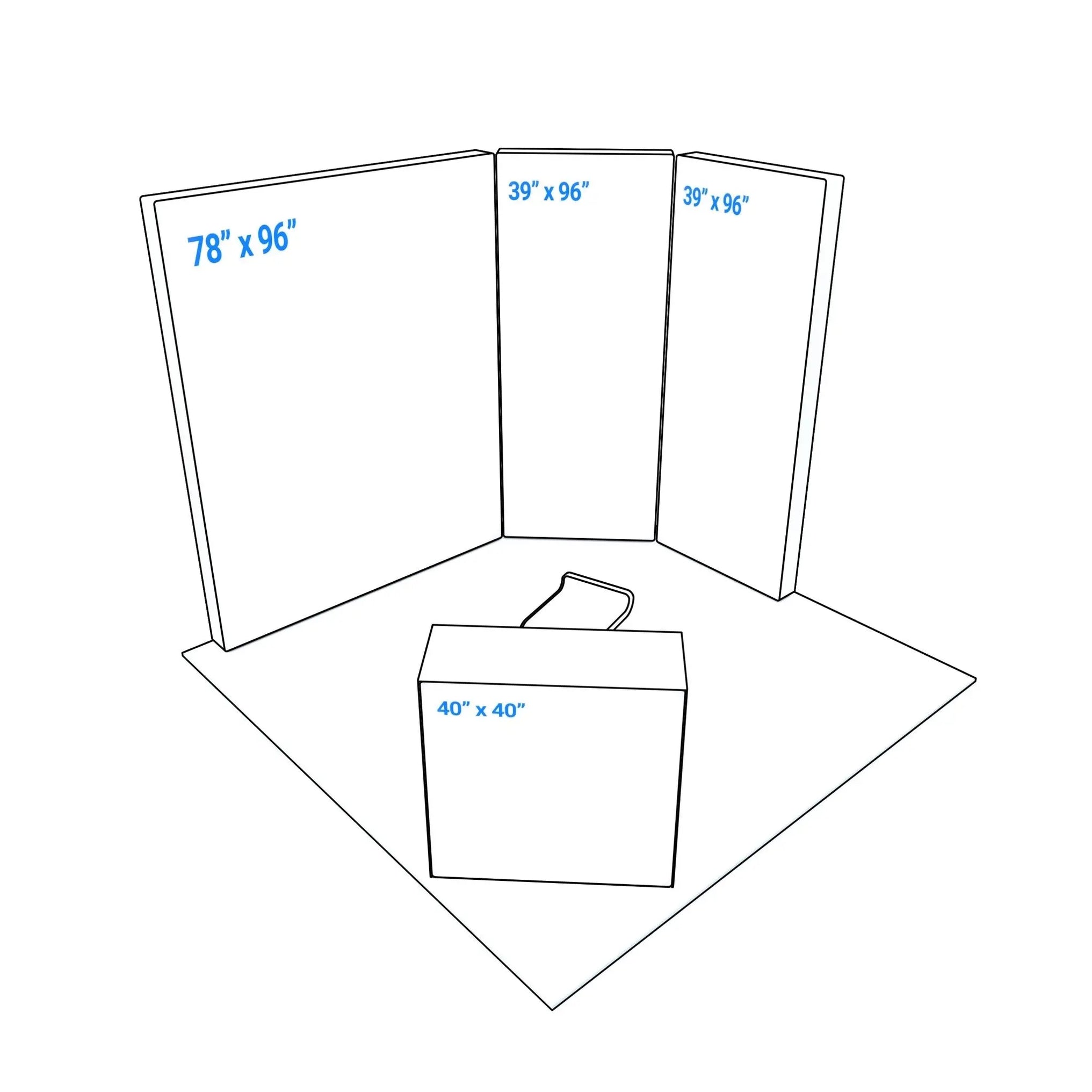 PIXLIP Messestand Set Compact 9 – modularer LED-Messestand mit 4 m² Fläche, individuell bedruckbar und werkzeuglos aufbaubar